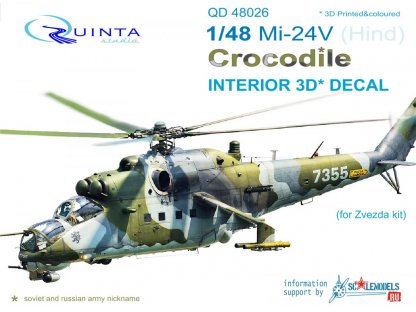 QUINTA STUDIO 1/48 Mi-24V  3D-Print colour Interior for ZVE