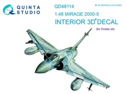 QUINTA STUDIO 1/48 Mirage 2000-5 3D-Print+Color Interior for KIN