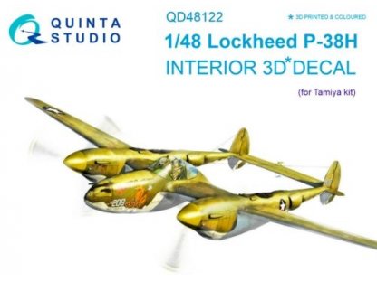 QUINTA STUDIO 1/48 P-38H 3D-Print+Color Interior for TAM