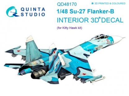 QUINTA STUDIO 1/48 Su-27 3D-Print+Color Interior for KTH