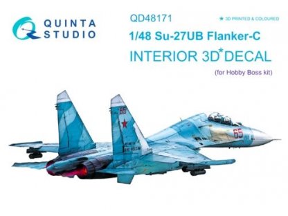 QUINTA STUDIO 1/48 Su-27UB 3D-Print+Color Interior for HBB