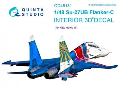QUINTA STUDIO 1/48 Su-27UB 3D-Print+Color Interior for KTH