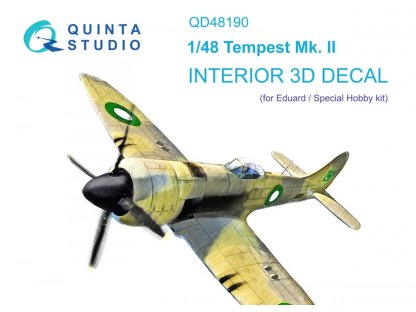 QUINTA STUDIO 1/48 Tempest Mk.II 3D-Print&Color Interior for EDU