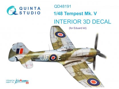 QUINTA STUDIO 1/48 Tempest Mk.V 3D-Print&Color Interior for EDU