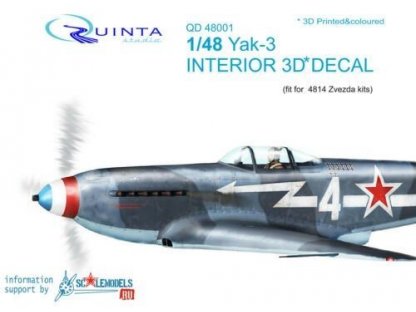 QUINTA STUDIO 1/48 Yak-3 3D-Print colour Interior for ZVE