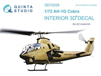 QUINTA STUDIO 1/72 AH-1G Cobra 3D-Print+Color Interior for AZ
