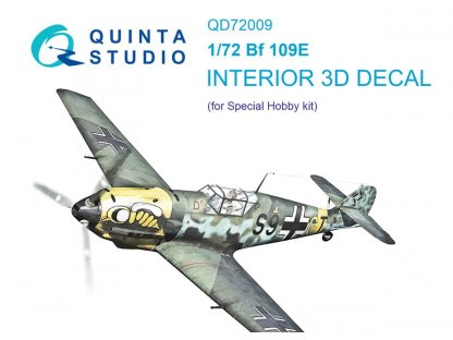 QUINTA STUDIO 1/72 Bf 109E 3D-Print&Color Interior for SH