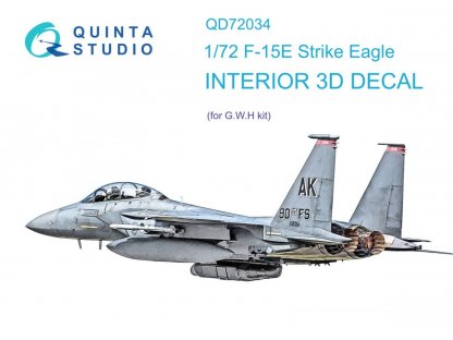 QUINTA STUDIO 1/72 F-15E Strike Eagle 3D-Print&Color Interior for GWH