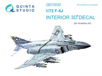 QUINTA STUDIO 1/72 F-4J Phantom II 3D-Print&Color Interior for ACA