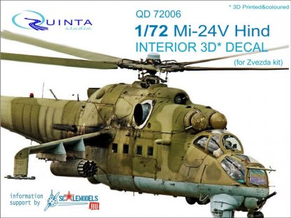 QUINTA STUDIO 1/72 Mi-24V Hind 3D-Print colour Interior for ZVE
