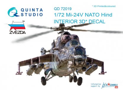 QUINTA STUDIO 1/72 Mi-24V NATO 3D-Print+colour Interior for ZVE