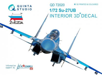 QUINTA STUDIO 1/72 Su-27UB 3D-Printed colour Interior for ZVE
