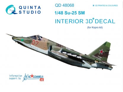 QUINTA STUDIO 3D 1/48 Su-25 SM 3D-Print&colour Interior for KP