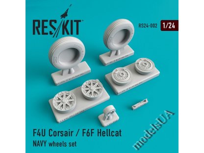 RESKIT 1/24 F4U Corsair/F6F Hellcat NAVY wheel set for AIRF