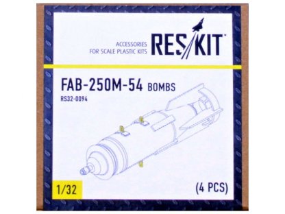 RESKIT 1/32 FAB-250-54 Bombs - 4 pcs. for TRU