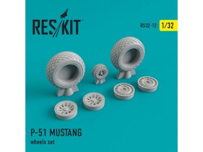 RESKIT 1/32 P-51 MUSTANG wheel set for DRAG/HAS/REV