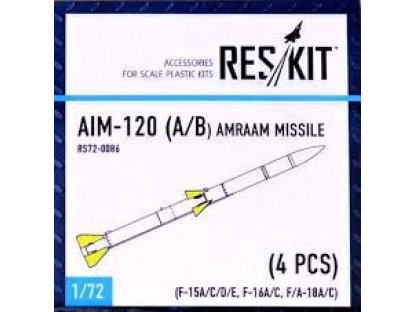 RESKIT 1/72 AIM-120 for A/B  AMRAAM Missile for 4 pcs.