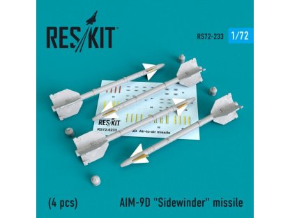 RESKIT 1/72 AIM-9D Sidewinder missile (4 pcs.)