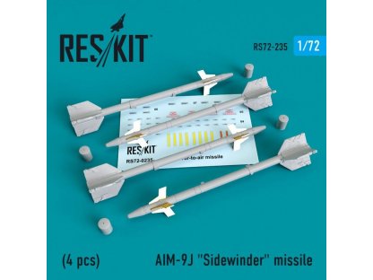 RESKIT 1/72 AIM-9J Sidewinder missile (4 pcs.)