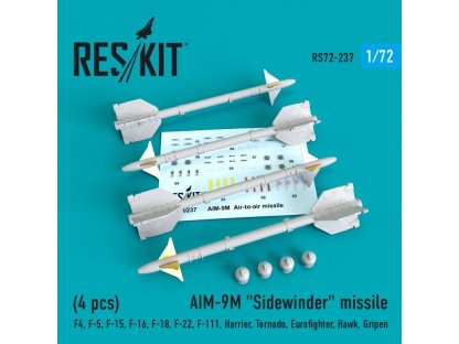 RESKIT 1/72 AIM-9M Sidewinder missile (4 pcs.)