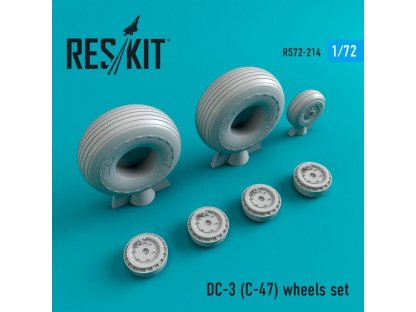 RESKIT 1/72 DC-3 (C-47) wheels for ITA/AIR/REV