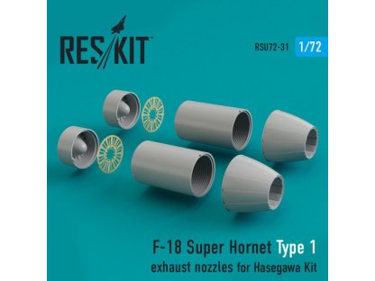 RESKIT 1/72 F-18 Super Hornet Type 1 exh.nozzles for HAS