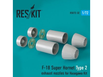 RESKIT 1/72 F-18 Super Hornet Type 2 exh.nozzles for HAS