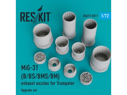 RESKIT 1/72 MiG-31 B/BS/BMS/BM exhaust nozzles for TRU