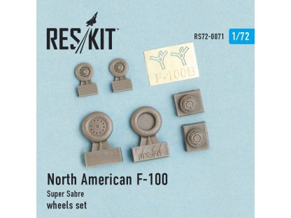 RESKIT 1/72 N.A. F-100 Super Sabre wheels set for HAS,AMT