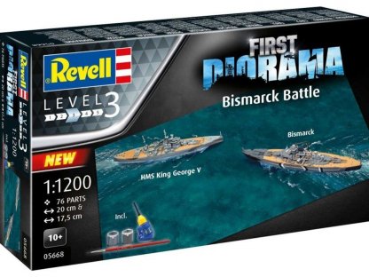 REVELL 1/1200 First Diorama Set-Bismarck Battle