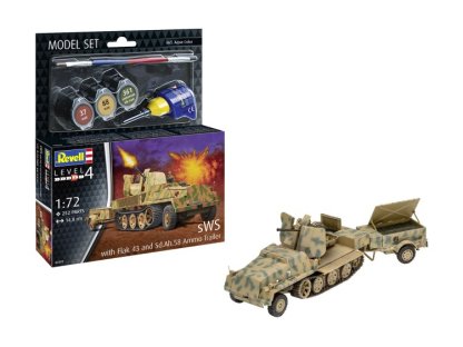 REVELL 63293 Model Set 1/72 sWS with Flak 43 & Sd.Ah.58 Ammo Trailer