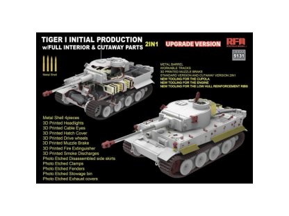 RFM 1/35 5131 Tiger I Initial Production Early 1943 w/ Full Interior Updated Version