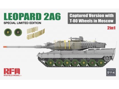 RFM 5114 1/35 Leopard 2A6 Captured Version with T-80 Wheels in Moscow 2 in 1 Limited Edition