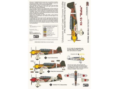 RISING DECALS 1/72 Ki-15 Babs Unknown and Less Known Units