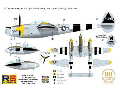 RS 94031 1/72 P-38J Lightning D-Day Limited Edition