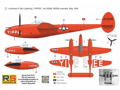 RS MODELS 1/72 P-38J Lighting Yippee