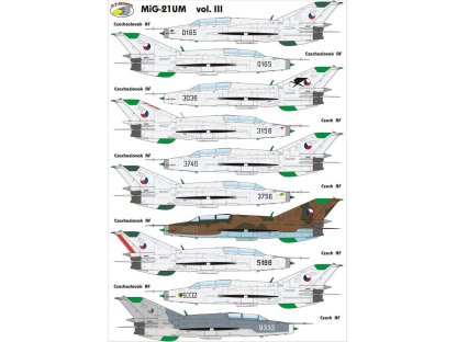 RV AIRCRAFT 1/72 Decals MiG-21UM Volume III.