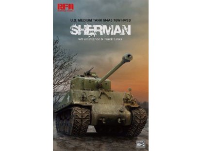 RYE FIELD 1/35 M4A3 76W HVSS Sherman w/Full interior + workable track links