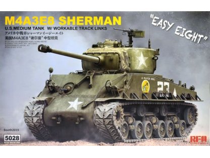 RYE FIELD  1/35 M4A3E8 Sherman Easy Eight w/ workable Track Torsion