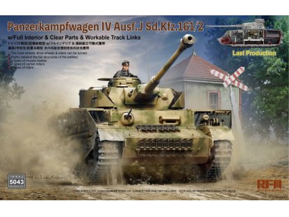 RYE FIELD 1/35 Pz. Kpfw. IV Ausf. J Last Production w/Full interior + Clear parts + Workable track links