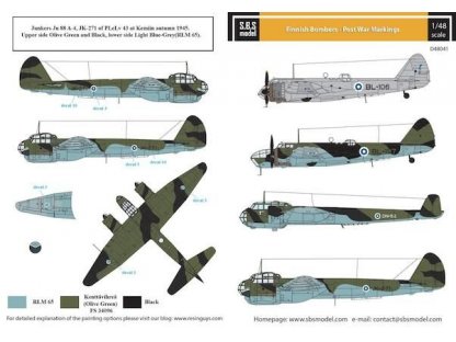 SBS MODEL 1/48 Decal Finnish Bombers - Post War Markings