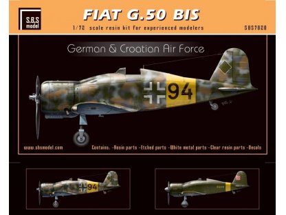 SBS MODEL 1/72 Fiat G.50 Bis German Croatian AF (resin kit)