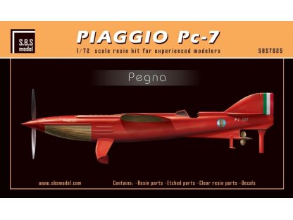SBS MODEL 1/72 Piaggio Pc-7 Pegna (1x camo, resin kit)
