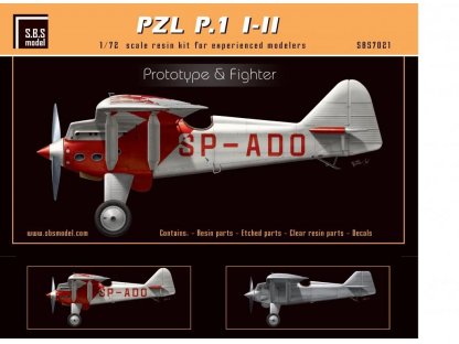 SBS MODEL 1/72 PZL P.1 I/II Prototype Fighter (resin kit)