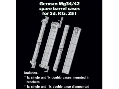 SBS MODELS 1/35 German MG34/42 spare barrel cases Sd.Kfz.251