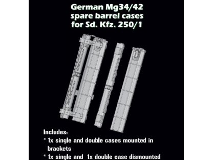 SBS MODELS 1/35 German MG34/42 spare barrel cases SdKfz.250/1