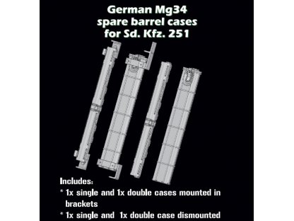 SBS MODELS 1/35 German MG34 spare barrel cases Sd.Kfz.251