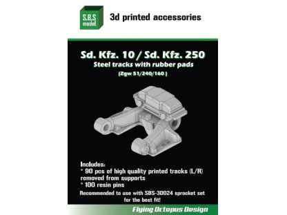 SBS MODELS 1/35 Sd.Kfz.10/250 Steel tracks w/ rubber pads 3D