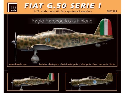 SBS MODELS 1/72 Fiat G.50 Serie I Regia Aeronautica & Finland