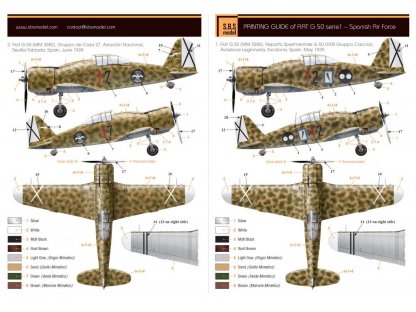 SBS MODELS 1/72 Fiat G.50 Serie I Spanish Air Force